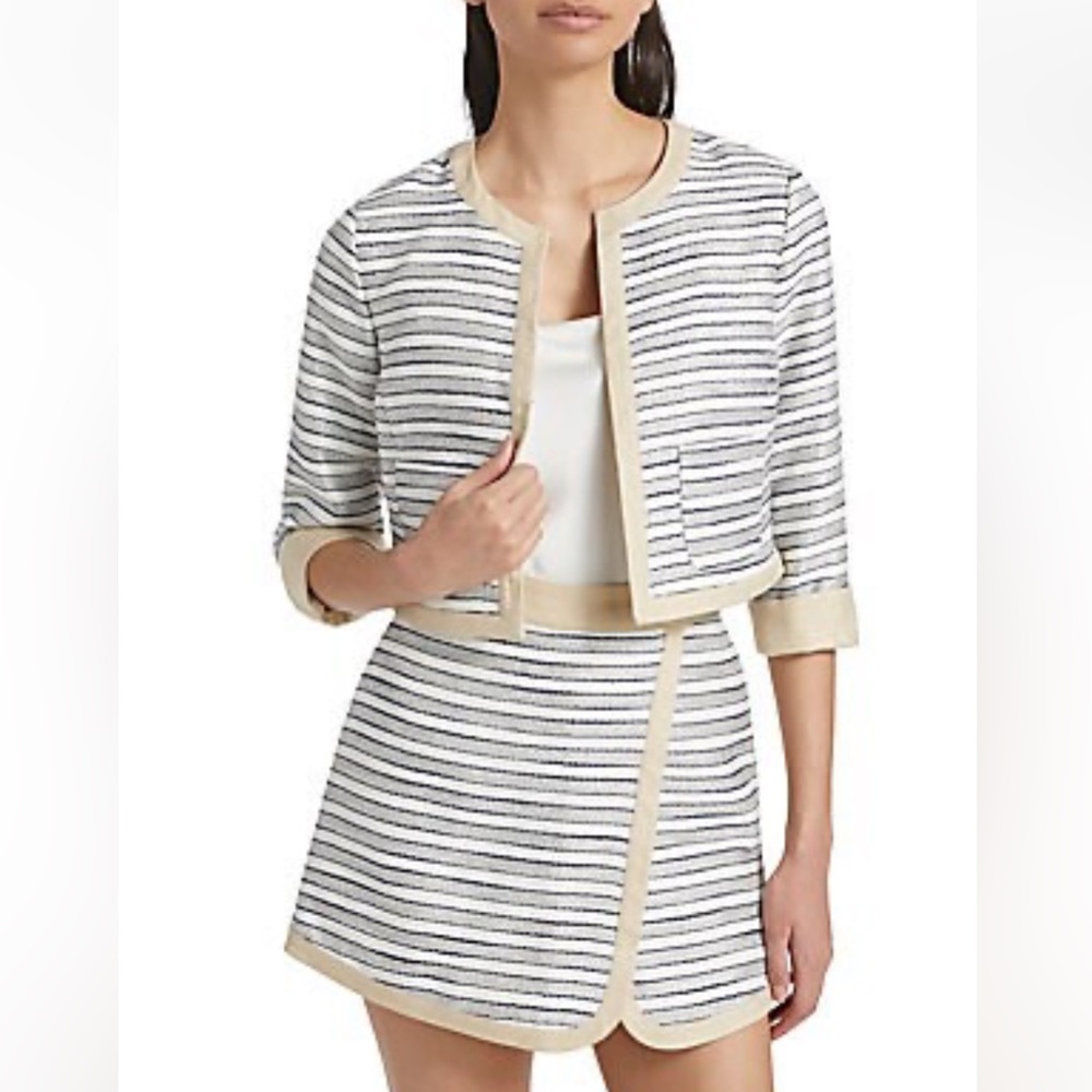 Saks Fifth Avenue IF ONLY STUDIO
Striped Cotton-Blend Surplice Skort and Jacket